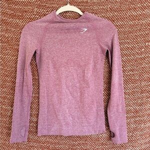 Gymshark Vital Seamless Purple Full Length Long Sleeve, Size Medium